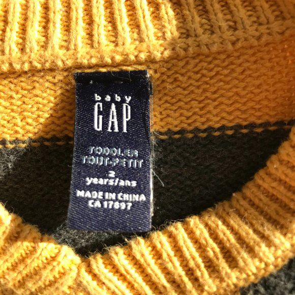baby GAP V-neck Striped Sweater Boys 2yrs Cotton - Picture 5 of 8